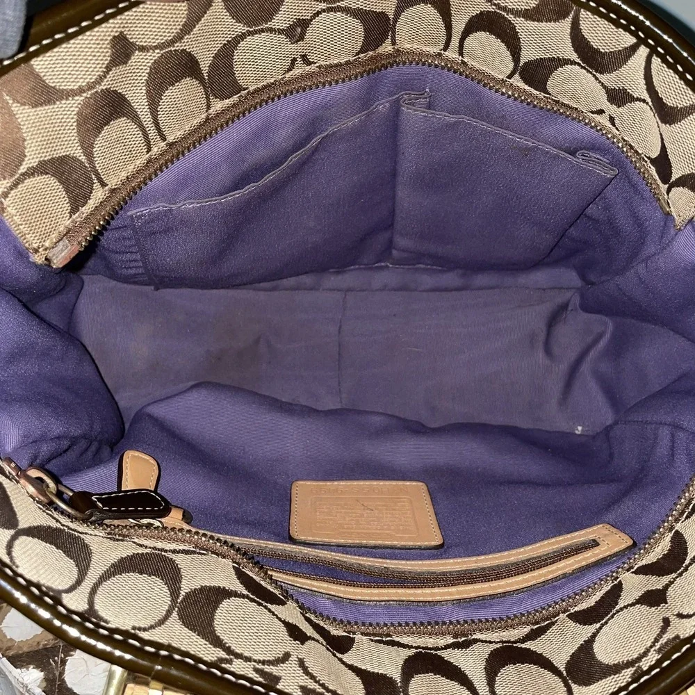 Coach Patchwork Tote Vintage Y2K Boho Multicolor Suede Leather Canvas Bag - Picture 6 of 16